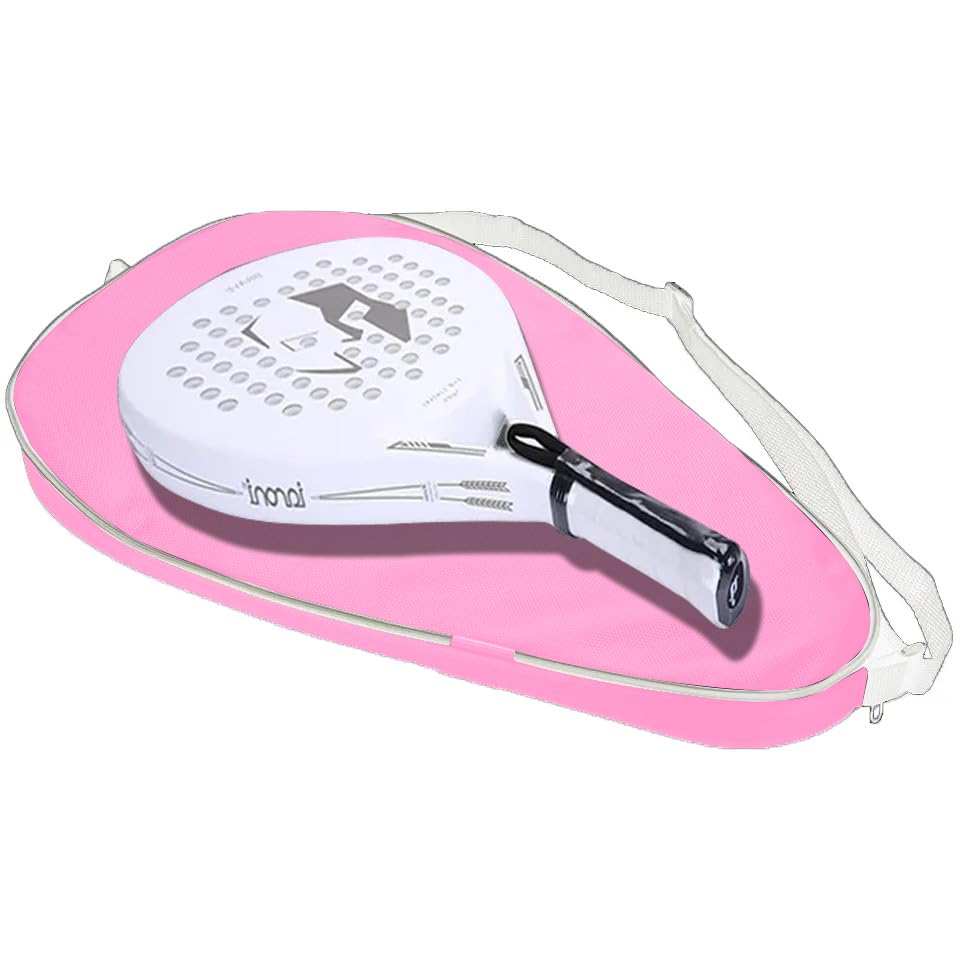 Ragetorc Funda para Palas de Pádel con Cierre de Cremallera, Impermeable, Correa Ajustable, Resistente a Arañazos y Acolchado Interior Protector (Rosa)