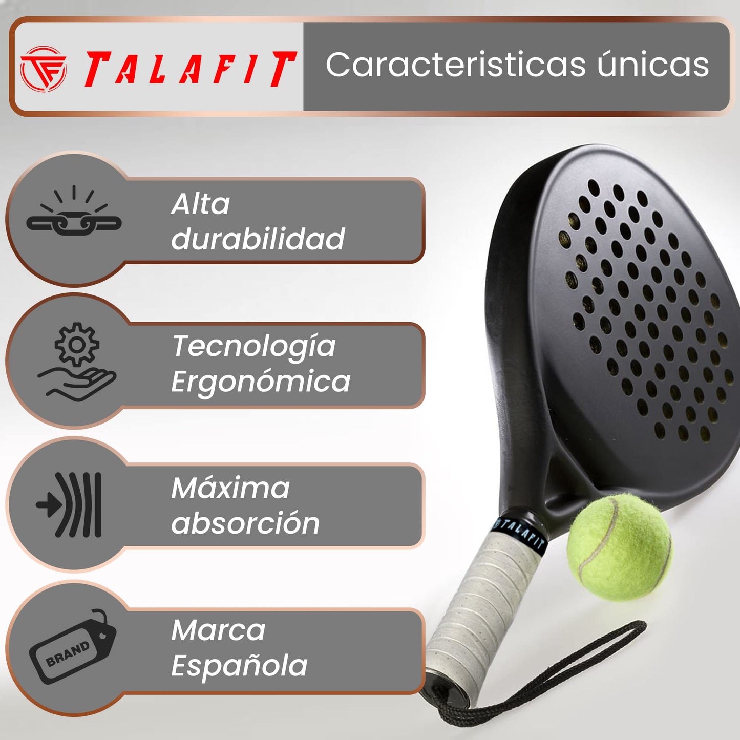 TALAFIT OverGrips Padel - Grip Padel Modelo Pro - Empuñadura Pala Padel - Overgrip Pádel Perforados - - Grip Tenis - Accesorios Padel - Grips Golf - Máximo Agarre